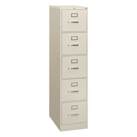 HON 15 in W 5 Drawer File Cabinets, Light Gray H315.P.Q